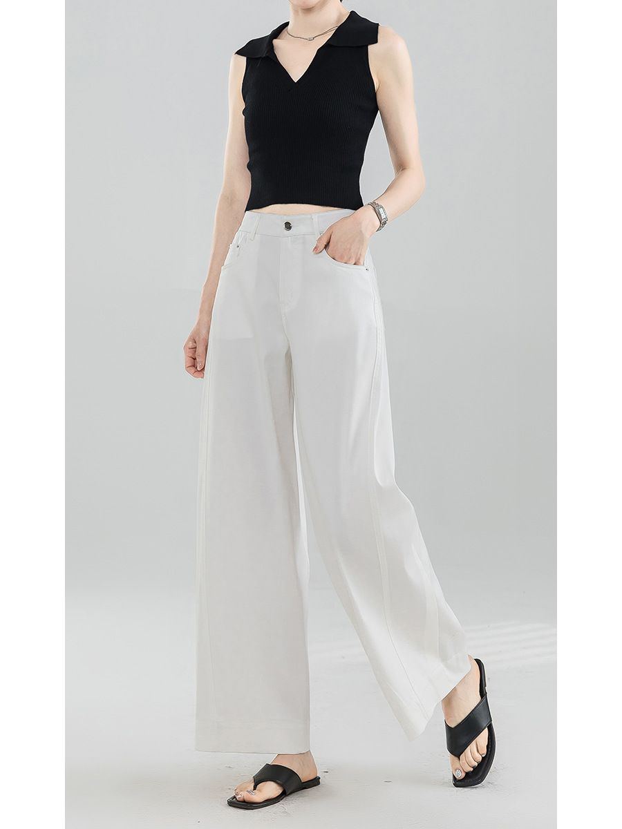  Q272-Quần Jeans Denim Lụa Mềm Mát Tối Giản Giảm Bám Bẩn 