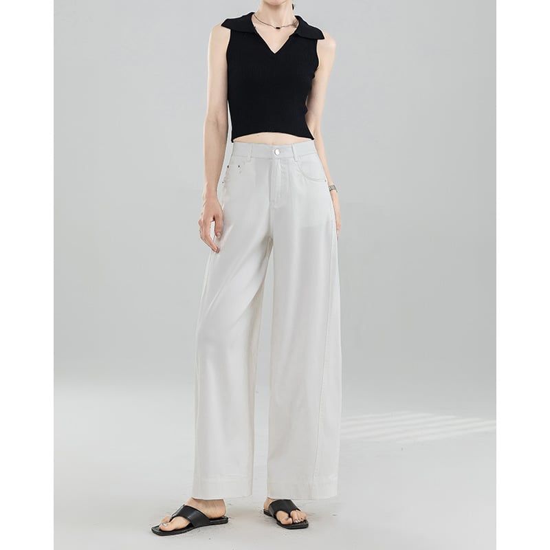  Q272-Quần Jeans Denim Lụa Mềm Mát Tối Giản Giảm Bám Bẩn 