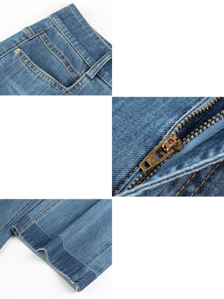  Q360-Quần Jeans Ống Đứng Co Dãn 4 Chiều Lật Lai Nghệ Thuật 9 Tấc 