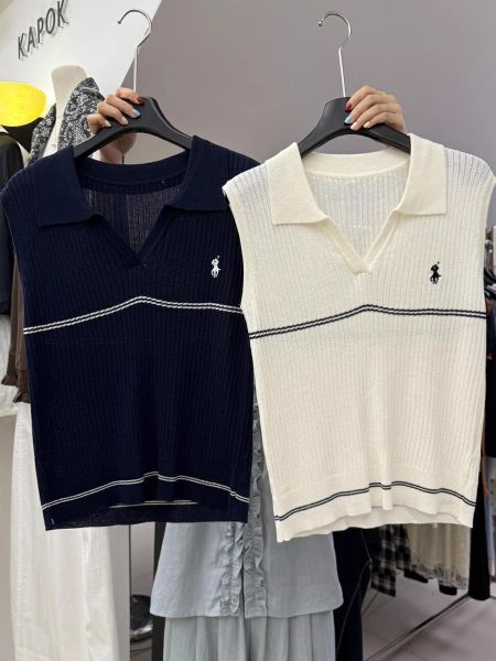  A683-Áo Len Lụa Vừa Vặn Cổ Polo Viền Sọc 