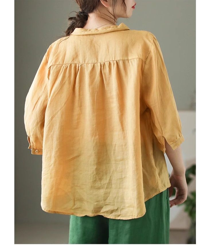  A532-Áo Ramie Hoa Lá Khoe Sắc 