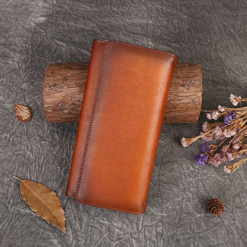  TX136-Ví Cầm Tay Da Thật Nắp Gập 