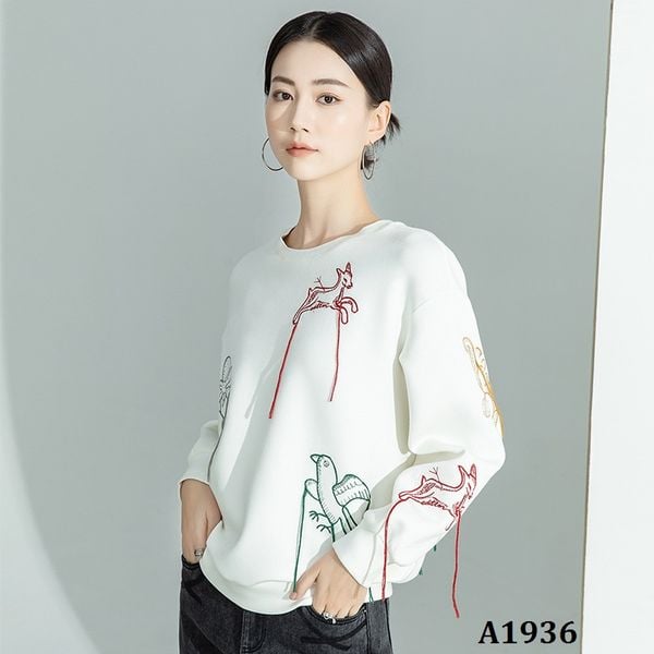  A1936-Áo Len Thêu Tua Rua 