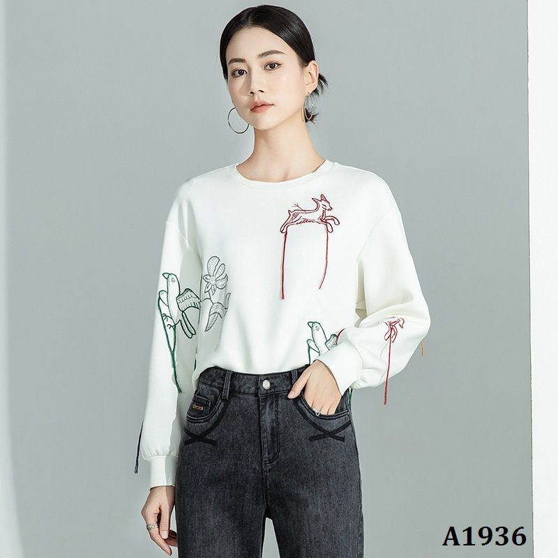  A1936-Áo Len Thêu Tua Rua 