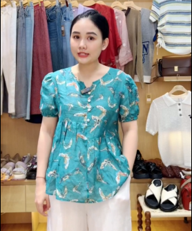  A267-Áo Ramie Hoa Bướm 