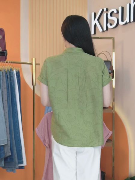  A717- Áo Sơ Mi Họa Tiết Hoa Tulip 