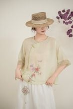  A645-Áo Ramie Thêu Hoa 