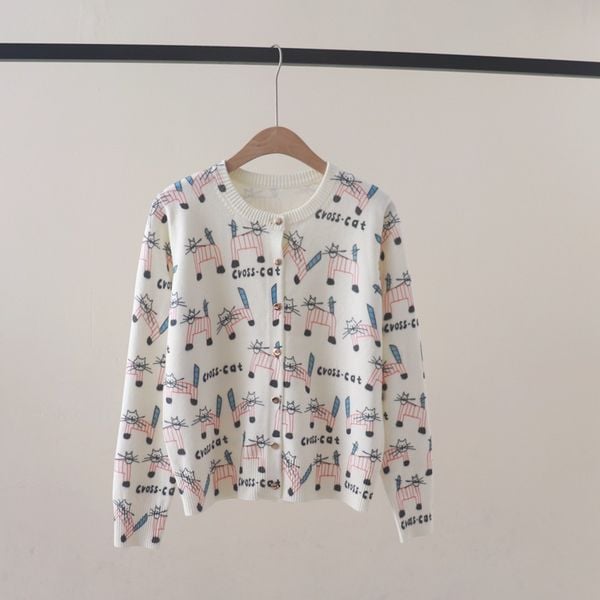  A733-Áo Len Dệt Kim Mèo Con Mùa Thu 