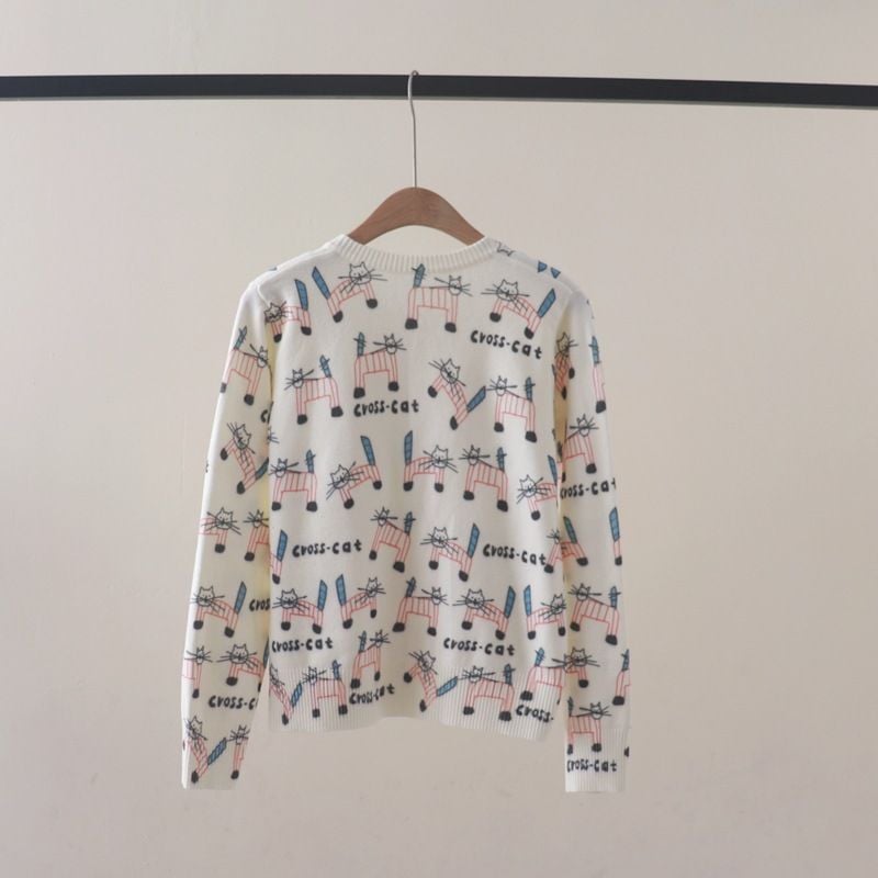  A733-Áo Len Dệt Kim Mèo Con Mùa Thu 