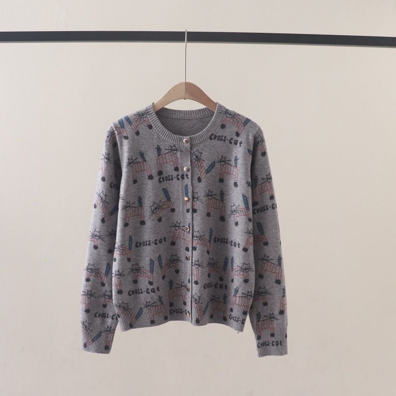  A733-Áo Len Dệt Kim Mèo Con Mùa Thu 