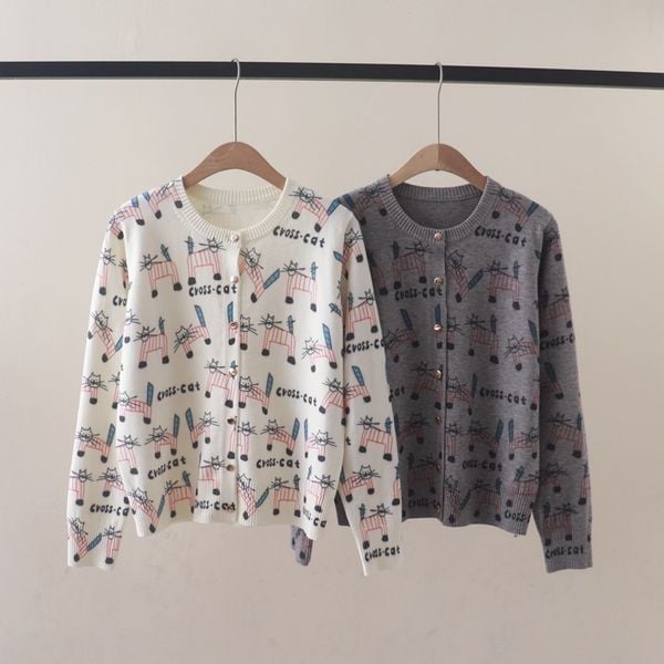  A733-Áo Len Dệt Kim Mèo Con Mùa Thu 