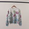 A814-Áo Len Dệt Kim Hoa Lá Mùa Thu Hàn Quốc