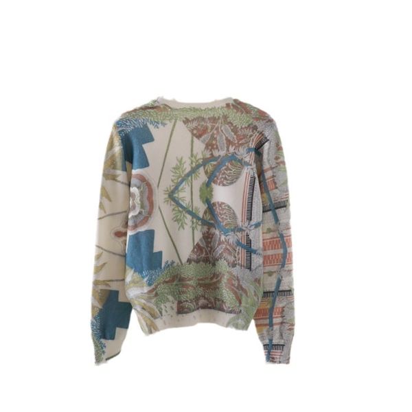  A823-Áo Len Dệt Kim Họa Tiết Nghệ Thuật Mùa Thu 