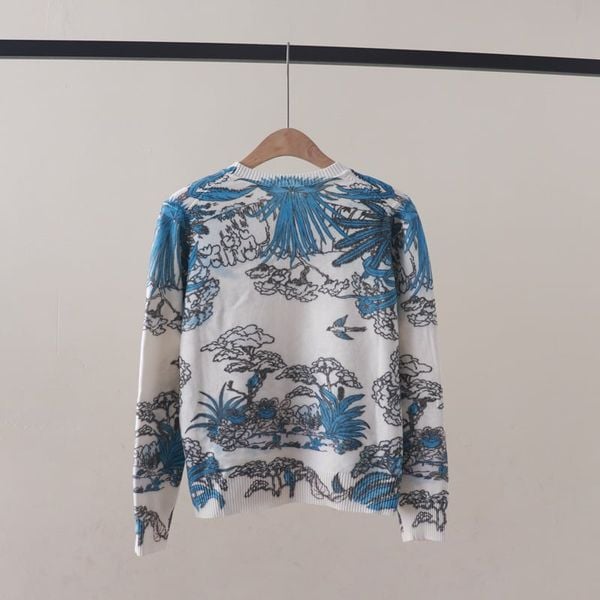  A824-Áo Len Dệt Kim Phong Cảnh Nghệ Thuật Mùa Thu 