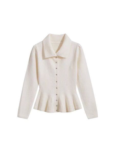  A828-Áo Len Cardigan Bèo Nhún Mùa Thu Kiểu Pháp 