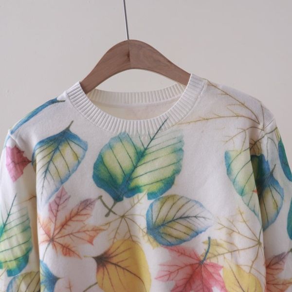  A830-Áo Len Dệt Kim Cardigan Chiếc Lá Mùa Thu 