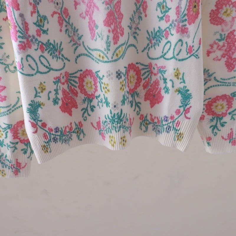  A833-Áo Len Dệt Kim Hoa Lá Cổ Tích Mùa Thu 