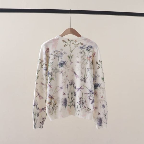  A837- Áo Len Dệt Kim Họa Tiết Chuồn Chuồn 