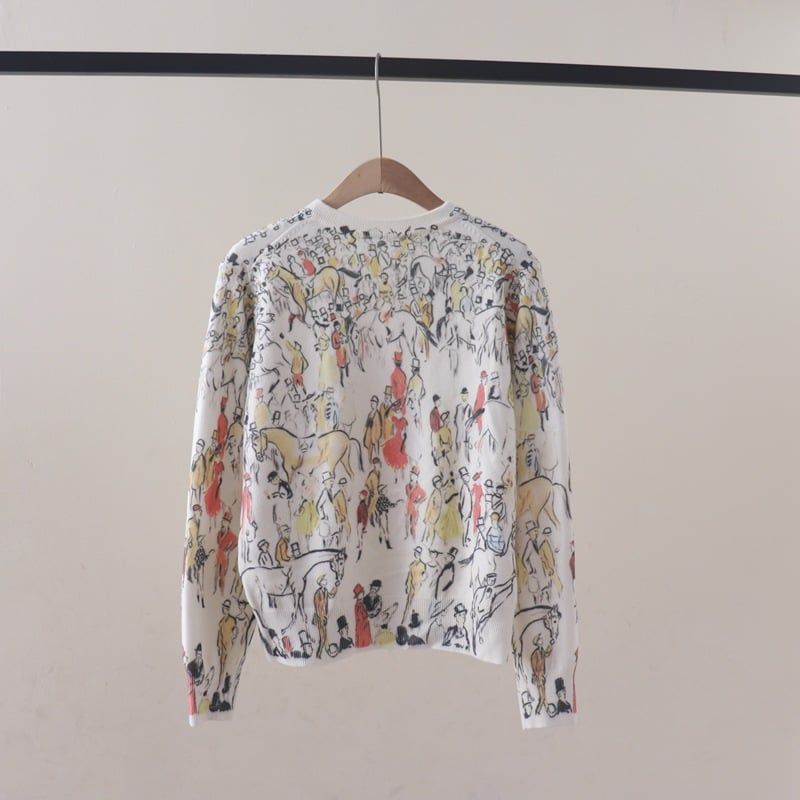  A856-Áo Len Dệt Kim Hoàng Mã Quan Nhân Mùa Thu 