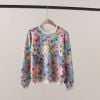 A859-Áo Len Dệt Kim Vườn Hoa Mùa Xuân