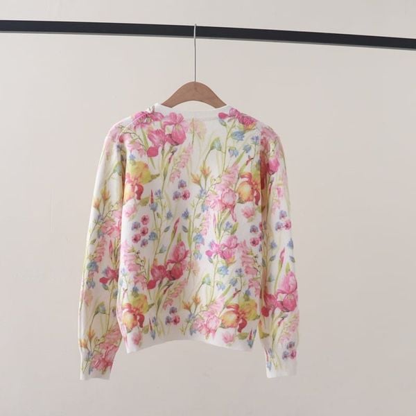  A861-Áo Len Dệt Kim Hoa Lan Khoe Sắc 