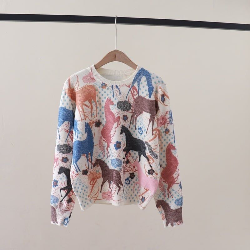  A862-Áo Len Dệt Kim Vũ Khúc Ngựa Phi 