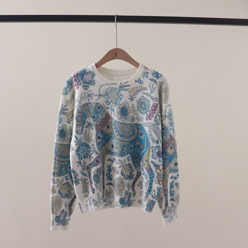  A863-Áo Len Dệt Kim Mã Đáo Bình An 