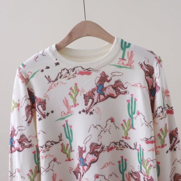  A864-Áo Len Dệt Kim Hành Trình Phi Mã 