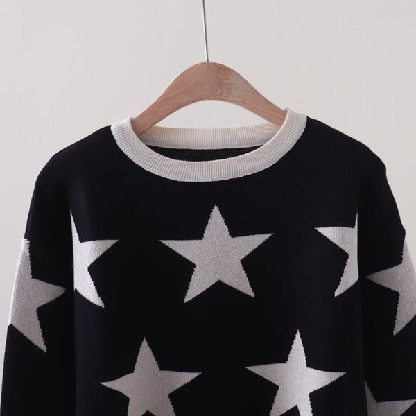  A872-Áo Len Ngôi Sao May Mắn Hàn Quốc 