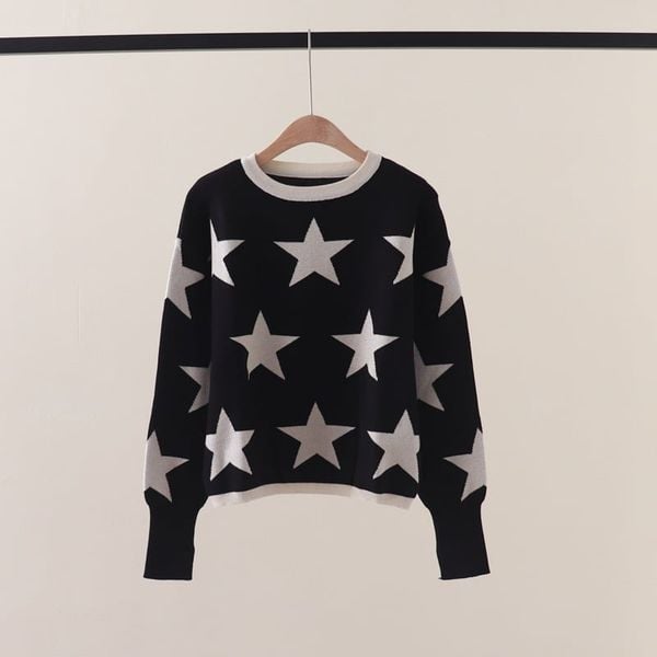  A872-Áo Len Ngôi Sao May Mắn Hàn Quốc 