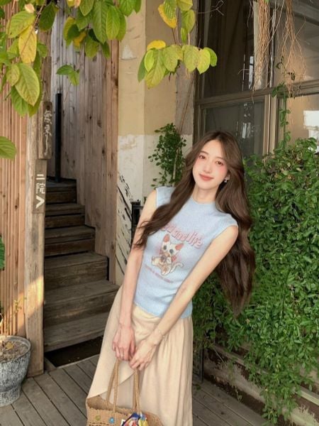  A886-Áo Dệt Kim Mèo Cưng Mùa Hè Thoáng Mát 