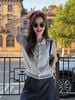 A907-Áo Dệt Kim  Có Cổ Họa Tiết Nghệ Thuật Hàn Quốc