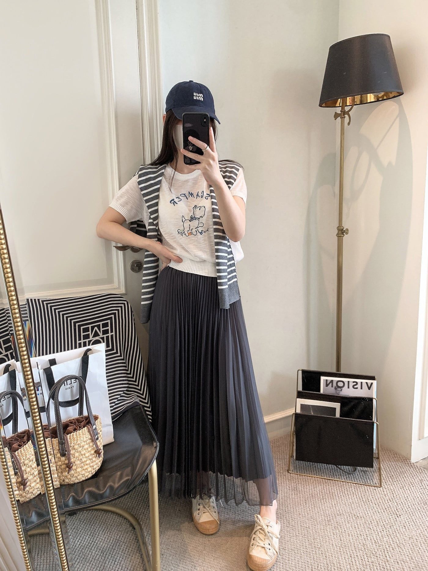 A908-Áo Dệt Kim Cổ Tròn Họa Tiết Cún Con Hàn Quốc 