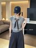 A918-Áo Len Cổ Bẻ Khăn Nơ Hàn Quốc 