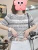 A921-Áo Thun Len Họa Tiết Cổ Điển Nghệ Thuật
