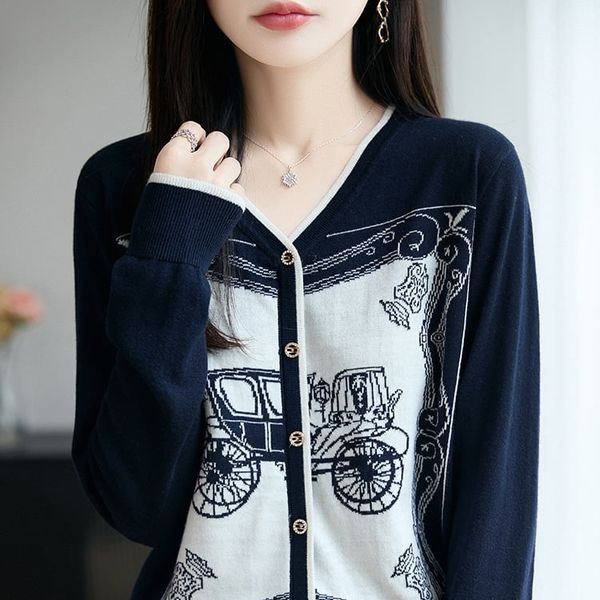  A932-Kisuhi-Áo Len Cổ Tim Dài Tay Hàn Quốc 