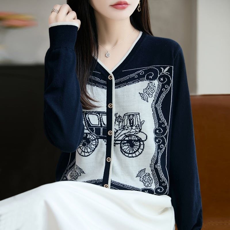  A932-Kisuhi-Áo Len Cổ Tim Dài Tay Hàn Quốc 