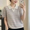 A970-Áo Len Lụa Kẻ Sọc Phối Màu