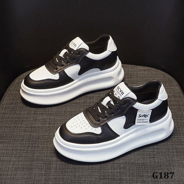  G187-Giày Da Thật Năng Động Nâng Chiều Cao 7cm 