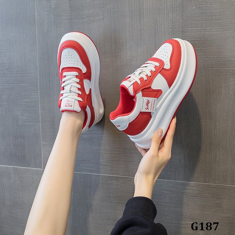  G187-Giày Da Thật Năng Động Nâng Chiều Cao 7cm 