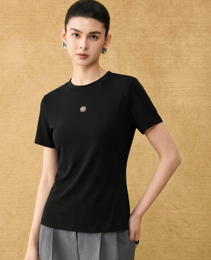  AT52- Áo Tay Ngắn lụa mịn Bambo Cotton 