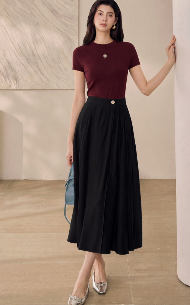  V04-Chân Váy Viscose Linen 