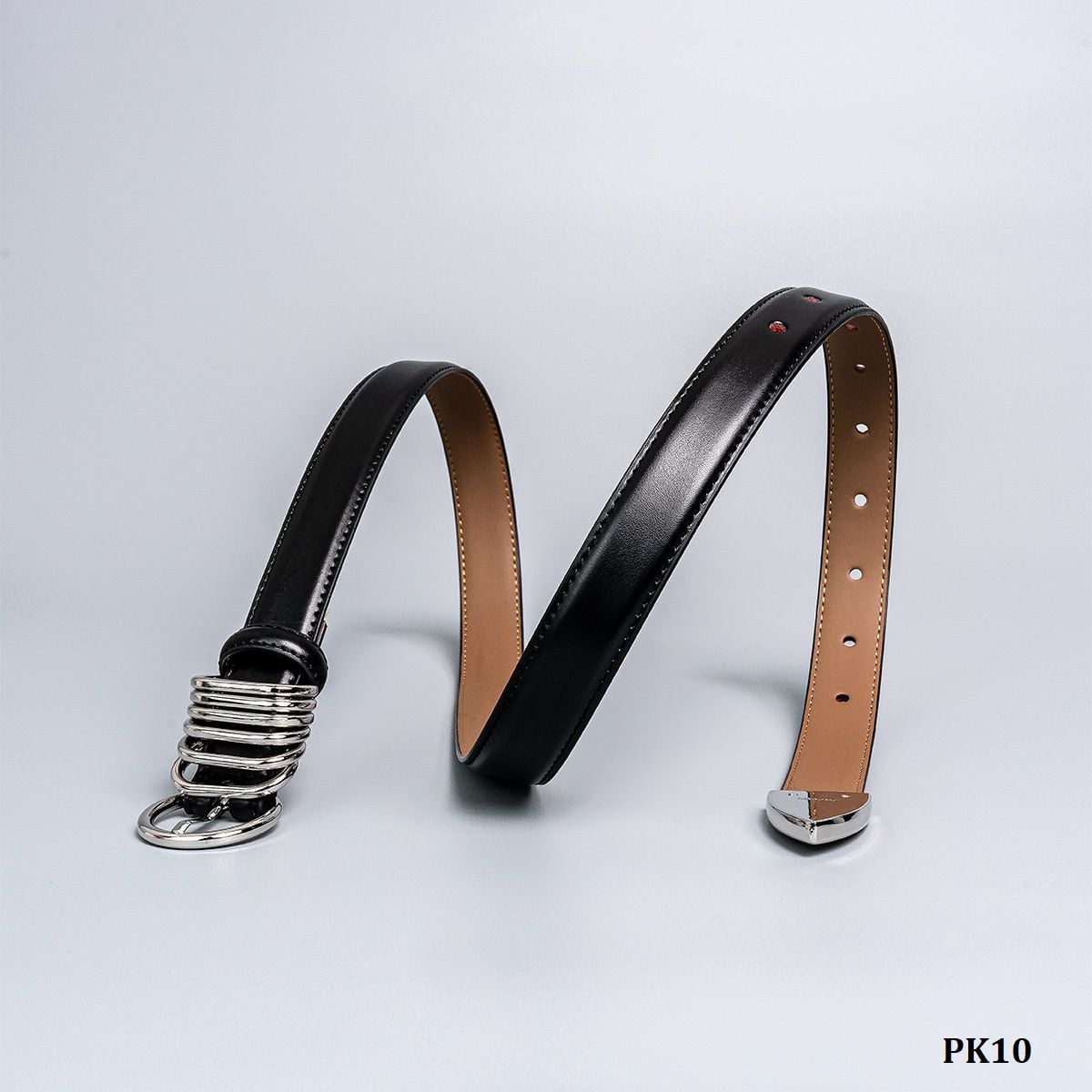  PK10-Dây Nịt Thắt Lưng Da Thật Đính Khoen 