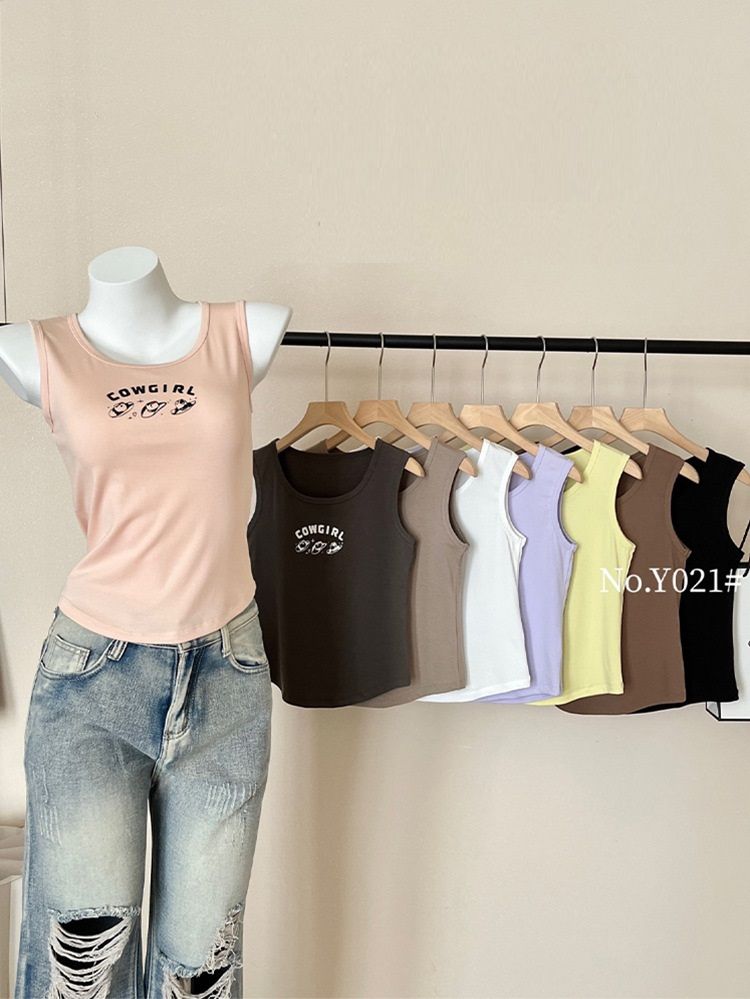  A622-Áo Thun Lụa Ba Lỗ Năng Động Ngọt Ngào Cow Girl 