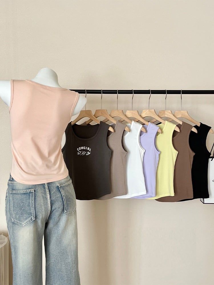  A622-Áo Thun Lụa Ba Lỗ Năng Động Ngọt Ngào Cow Girl 