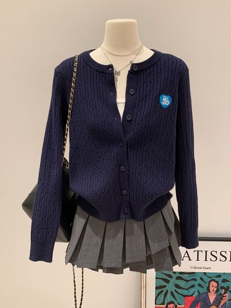  A729-Áo Len Dệt Kim Cardigan Họa Tiết Kiểu Pháp Mùa Thu 