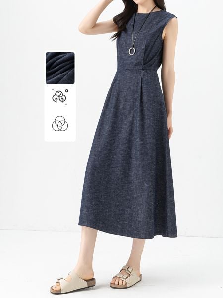  D11-Đầm Denim Eo Thon Khí Chất 