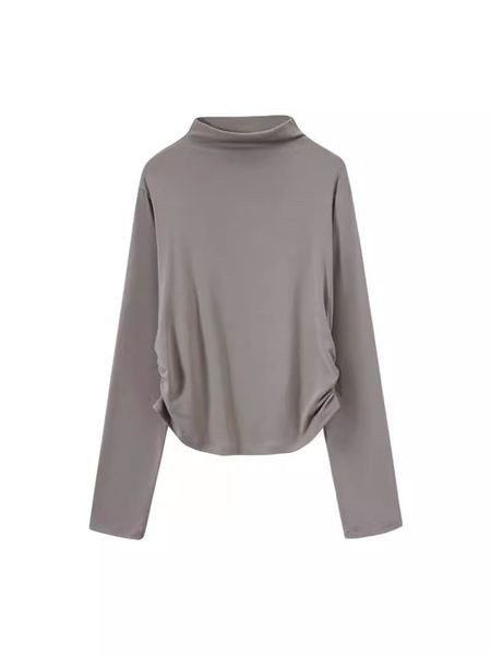  A434-Áo Len Lụa Dài Tay Rút Eo 