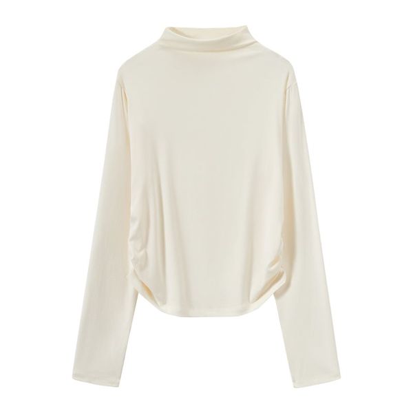  A434-Áo Len Lụa Dài Tay Rút Eo 