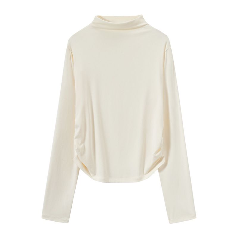  A434-Áo Len Lụa Dài Tay Rút Eo 